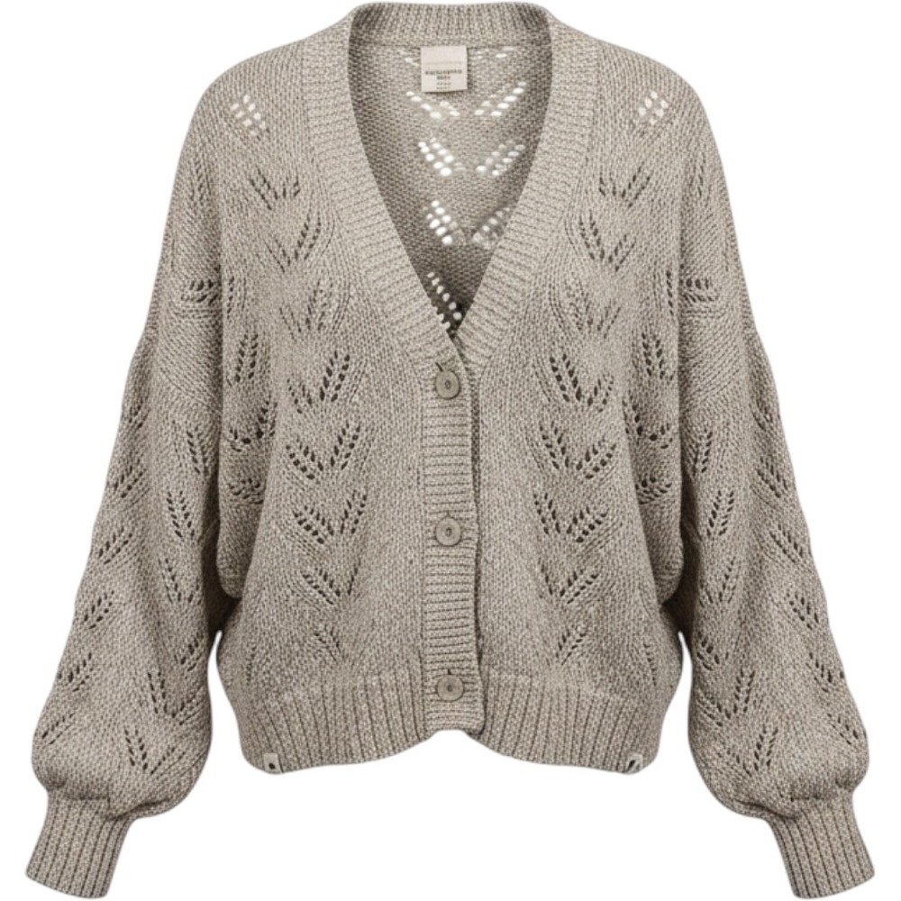 Abercrombie‎ Kids Girls Gray Pointelle Knit Button Cardigan Sweater Size 11/12